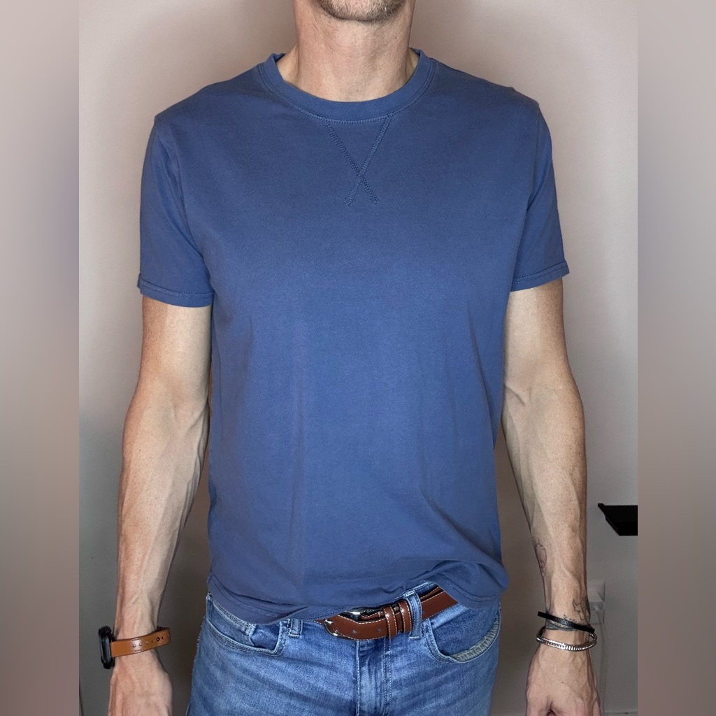 Kliegou Tight Fitting Blue Shirt, Size M